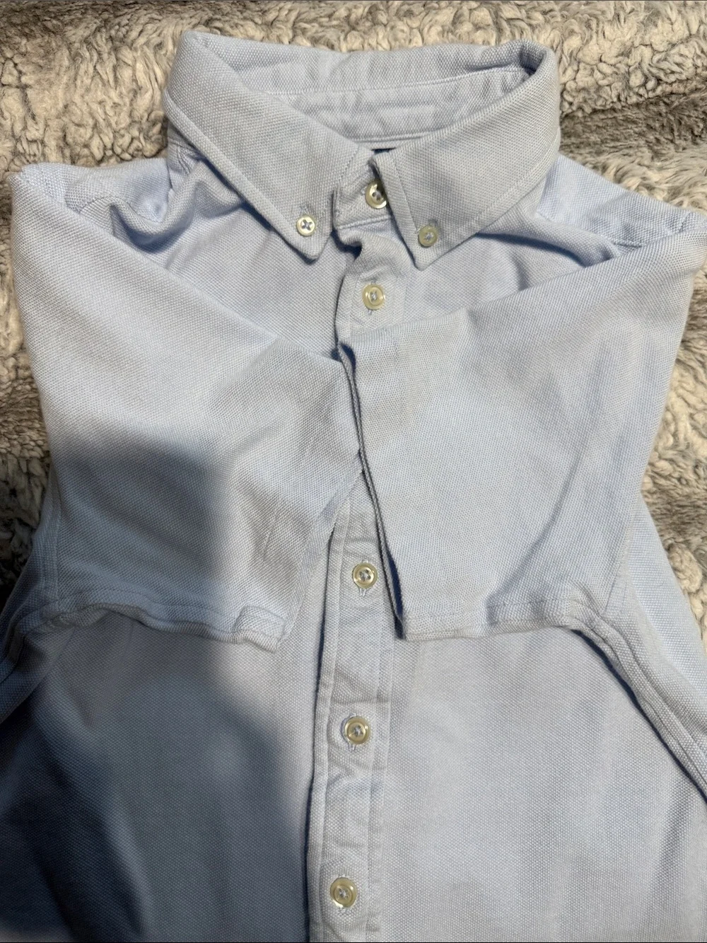Ralph Lauren Light Blue Short-Sleeve Button-Down Oxford Shirt - Kids